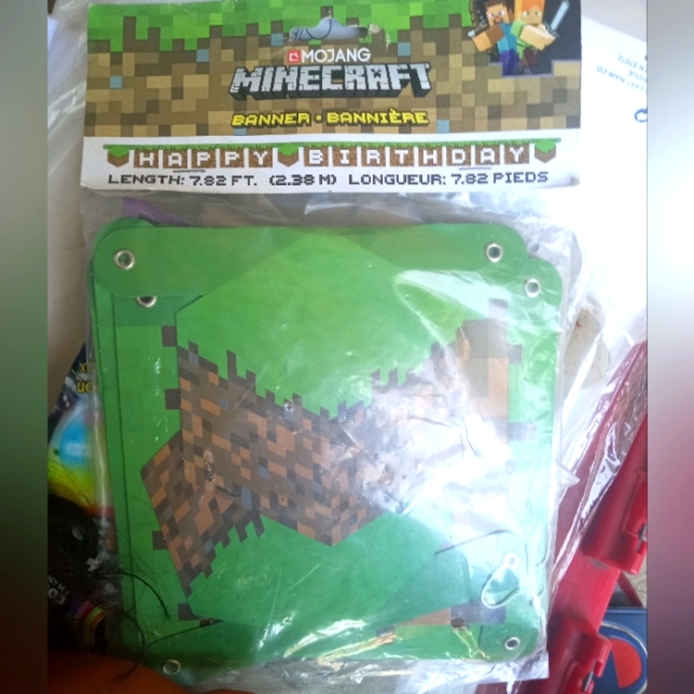 New Minecraft Birthday Banner "Happy Birthday" Over 7 Feet Long